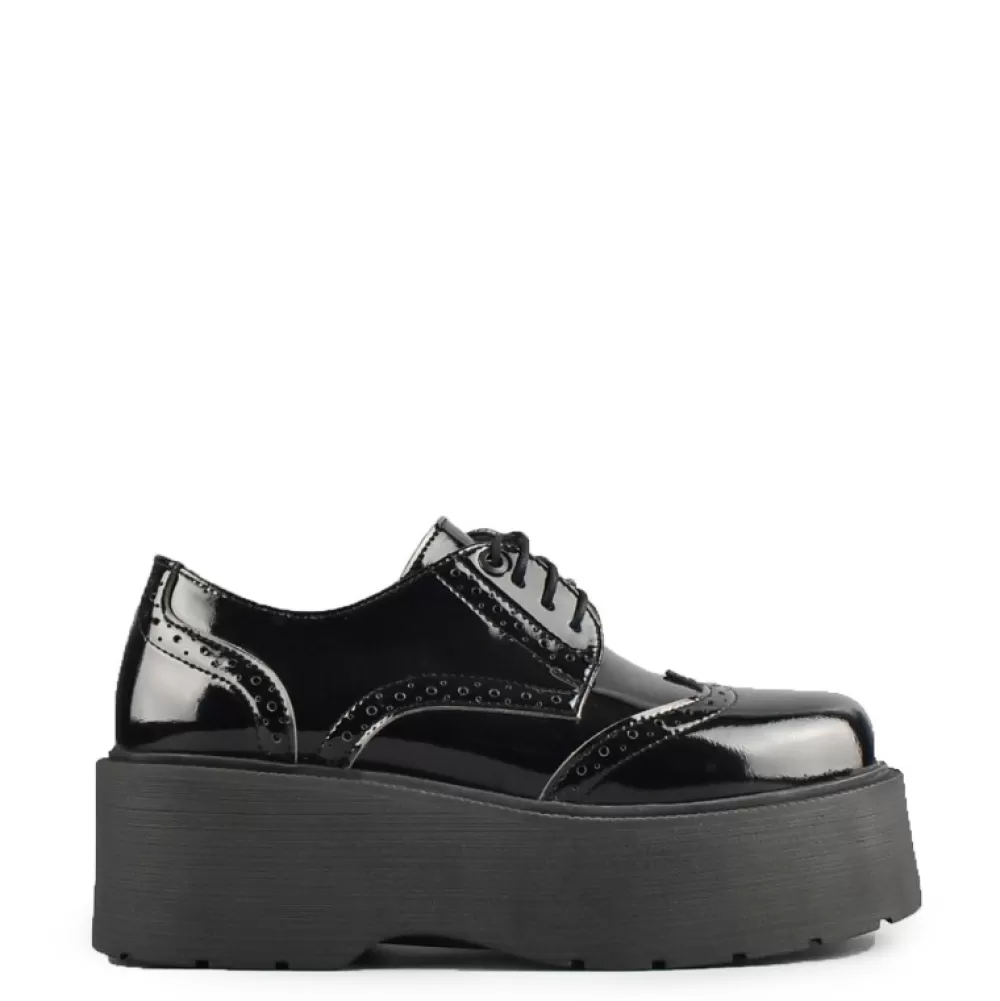 ALTERCORE Platform Shoes< Alice Vegan Black Patent