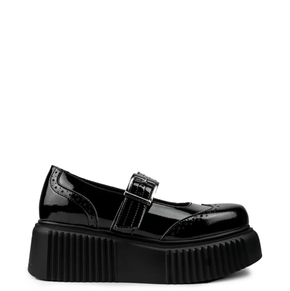 ALTERCORE Platform Shoes< Anabelle Vegan Patent Black