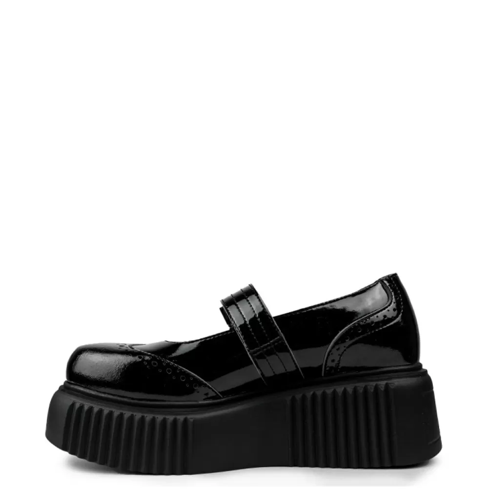 ALTERCORE Platform Shoes< Anabelle Vegan Patent Black