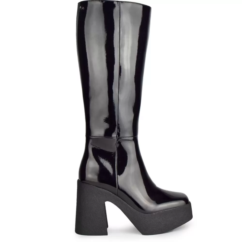 ALTERCORE Knee-High Boots< Clarissa Vegan Black Patent