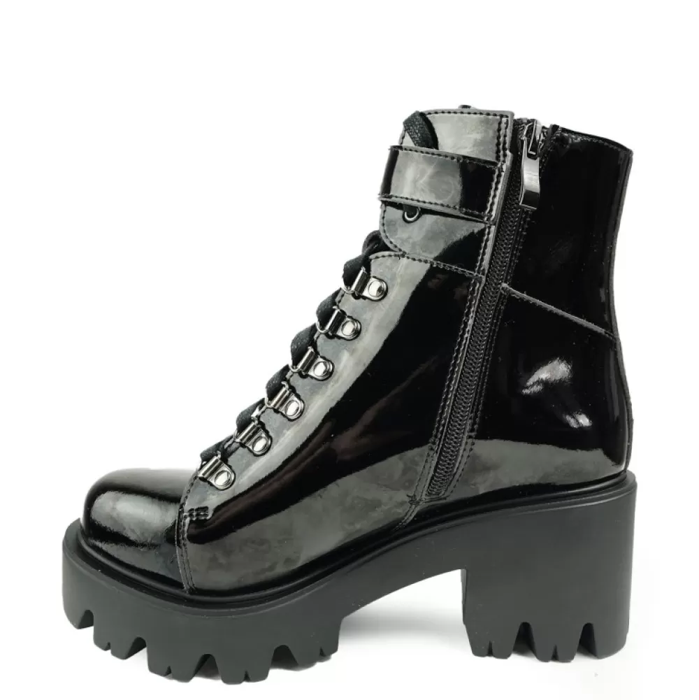 ALTERCORE Ankle Boots< Enid Vegan Patent Black