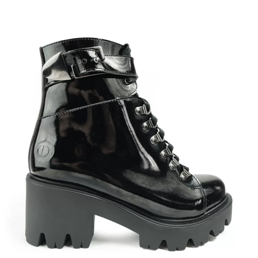 ALTERCORE Ankle Boots< Enid Vegan Patent Black