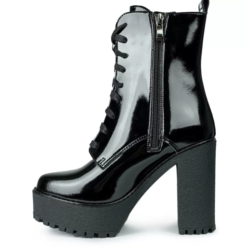 ALTERCORE Ankle Boots< Ivy Vegan Patent Black