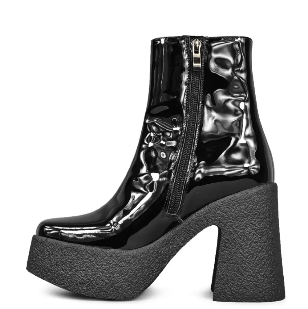 ALTERCORE Ankle Boots< Mazikeen Vegan Black Patent