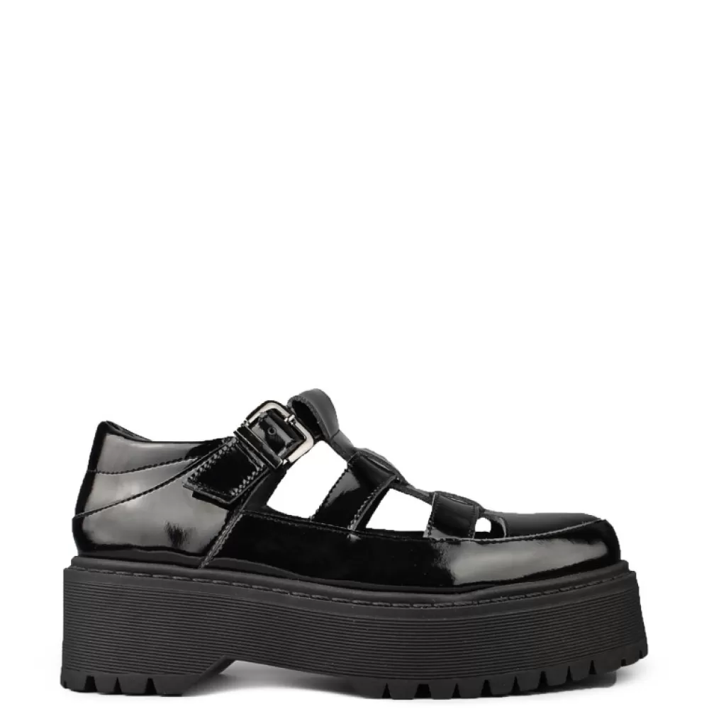 ALTERCORE Platform Shoes< Silvia Vegan Black Patent