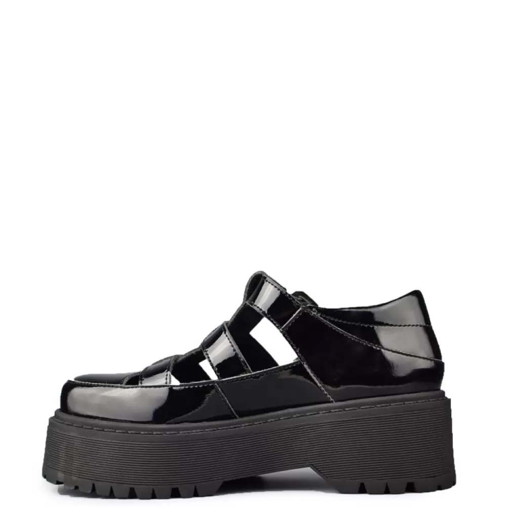 ALTERCORE Platform Shoes< Silvia Vegan Black Patent