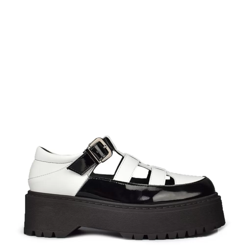 ALTERCORE Platform Shoes< Silvia Vegan Black/White