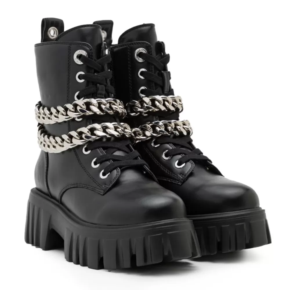 Buffalo Ankle Boots< 1622367 Lion Lace Up T-Chain Vegan Black