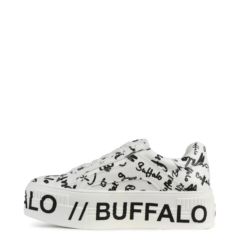 Buffalo Sneakers< Paired Print Vegan White/Black