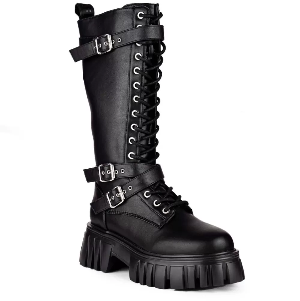 Buffalo Knee-High Boots< Stacy Vegan Black