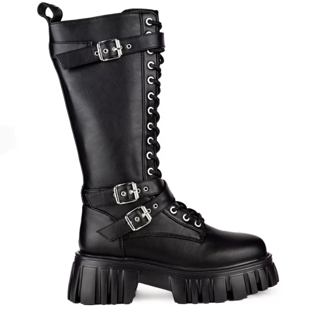 Buffalo Knee-High Boots< Stacy Vegan Black