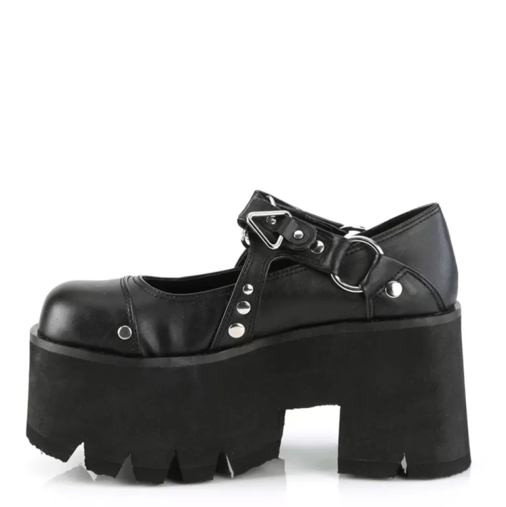 DemoniaCult Platform Shoes< Ashes-33 Black