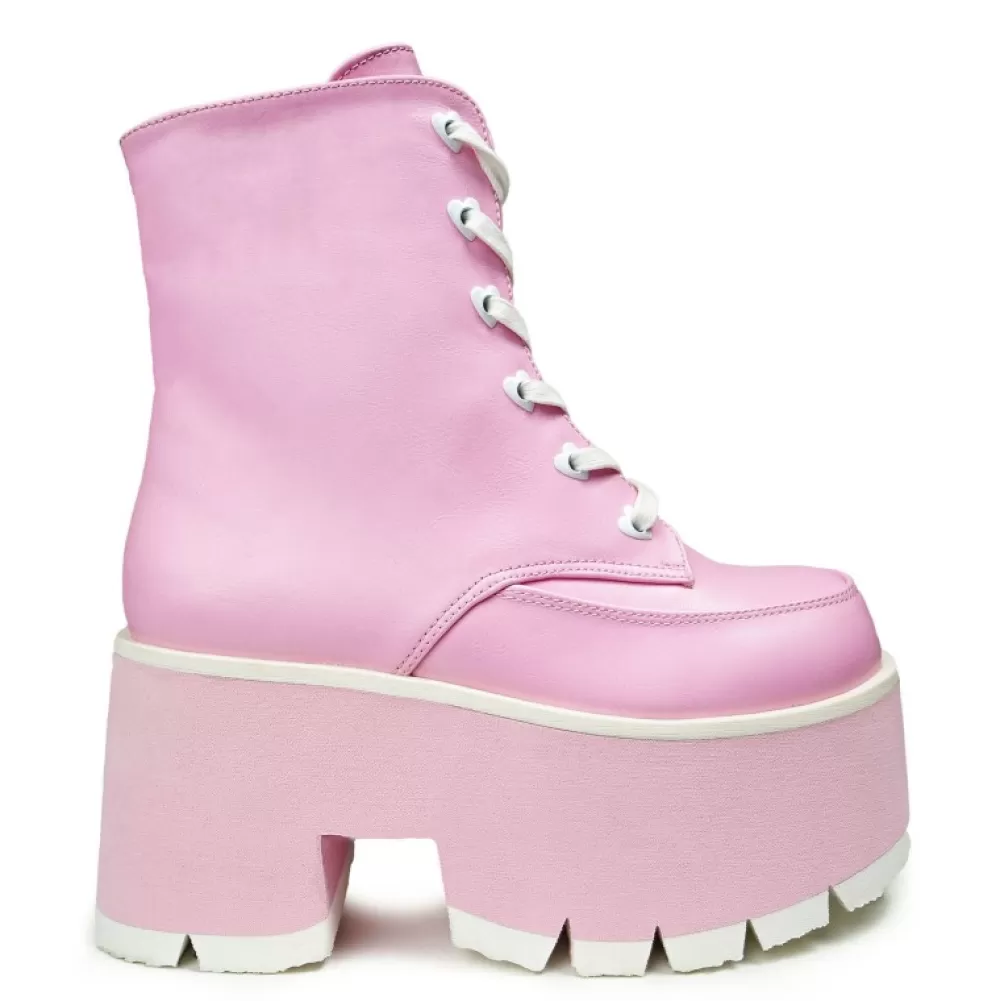 DemoniaCult Platform Shoes< Ashes-57 Vegan Baby Pink