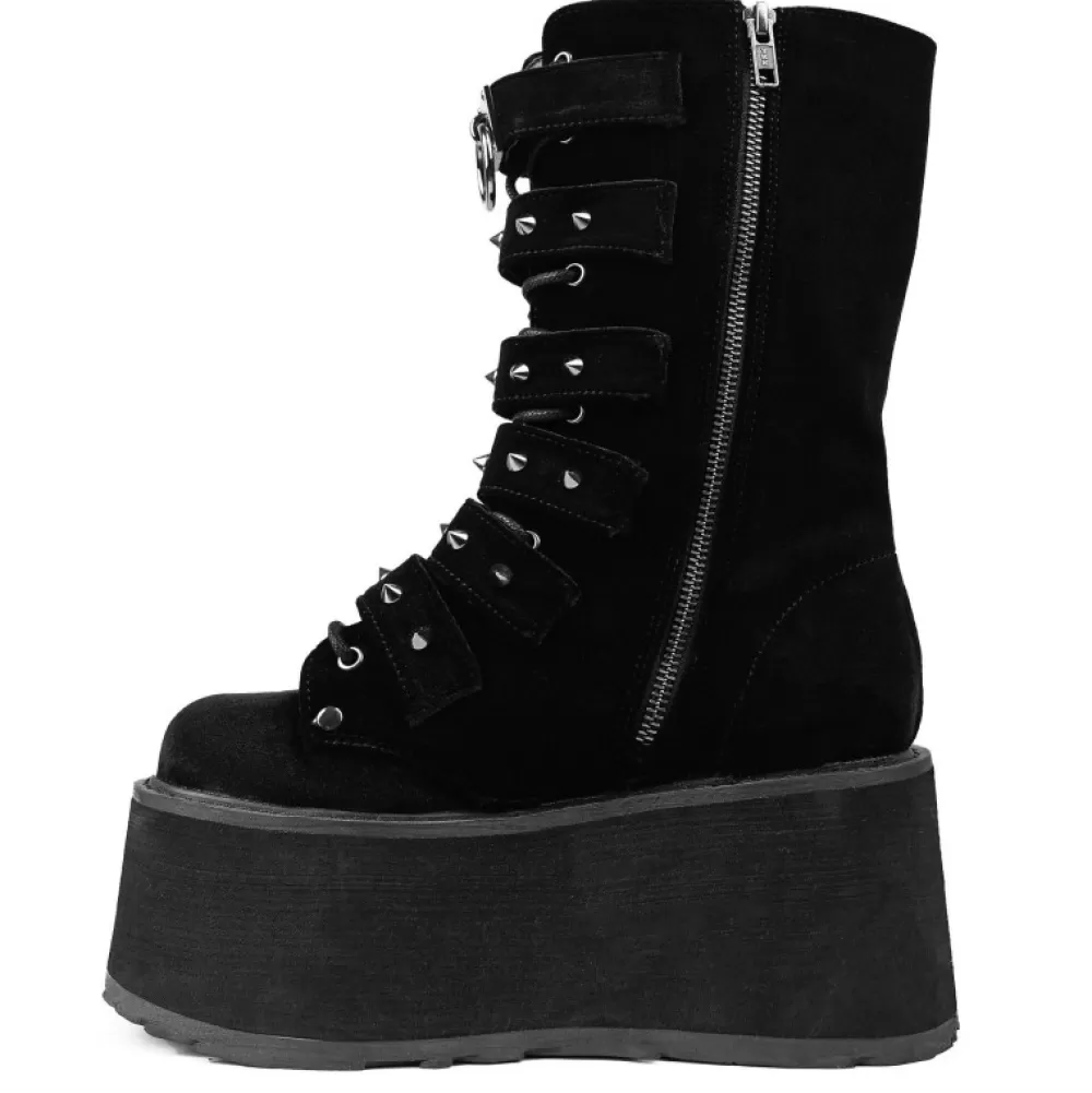 DemoniaCult Platform Shoes< Damned-225 Velvet Black