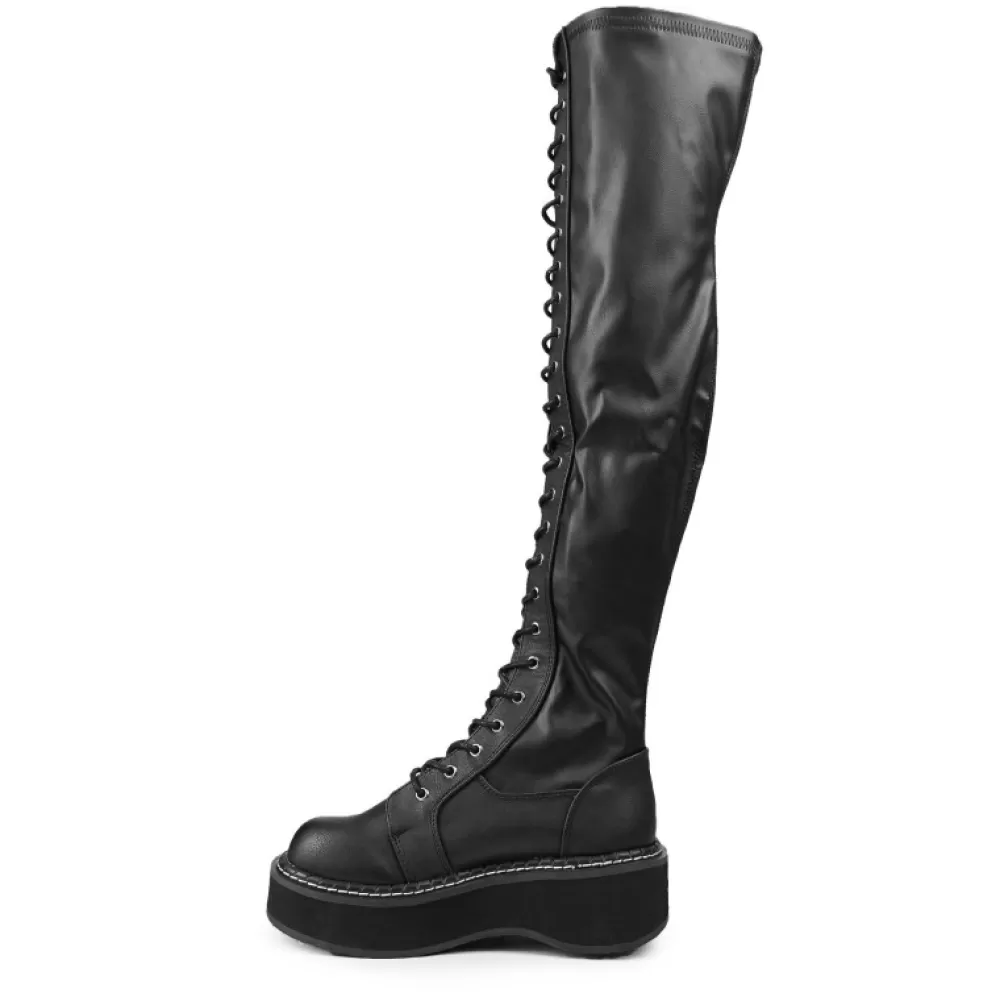 DemoniaCult Knee-High Boots< Emily-375 Black