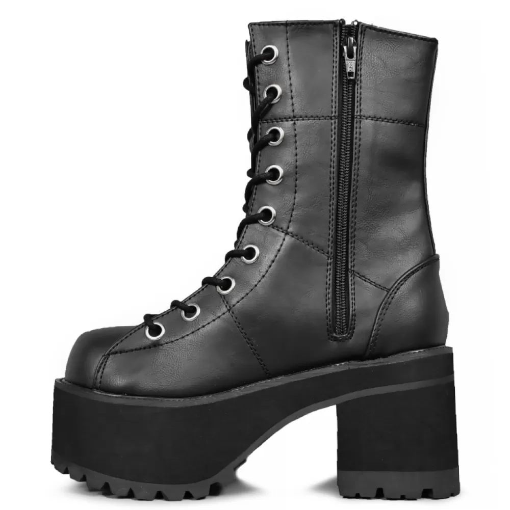 DemoniaCult Platform Shoes< Ranger-301 Black