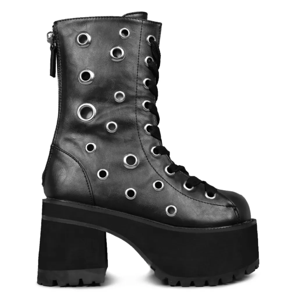 DemoniaCult Platform Shoes< Ranger-310 Black