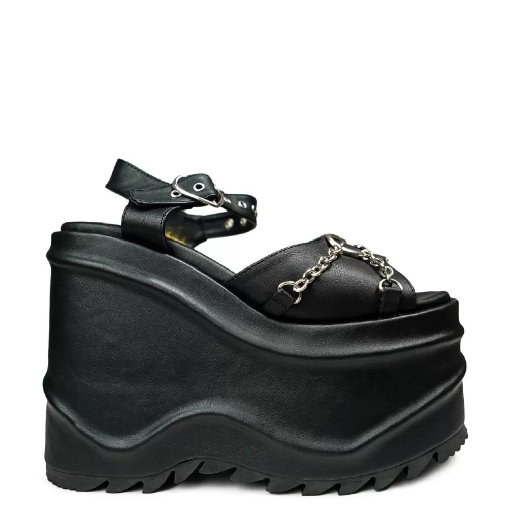 DemoniaCult Platform Shoes< Wave-09 Vegan Black