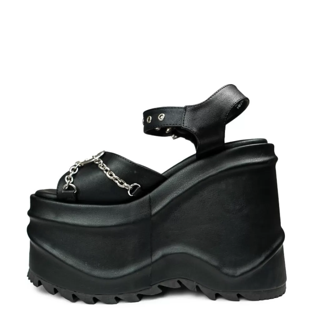 DemoniaCult Platform Shoes< Wave-09 Vegan Black