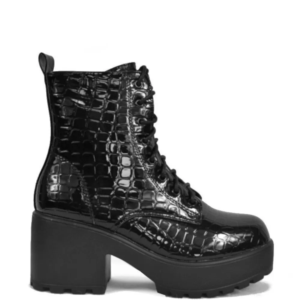 Koi Footwear Ankle Boots< Nd26 Black Croc