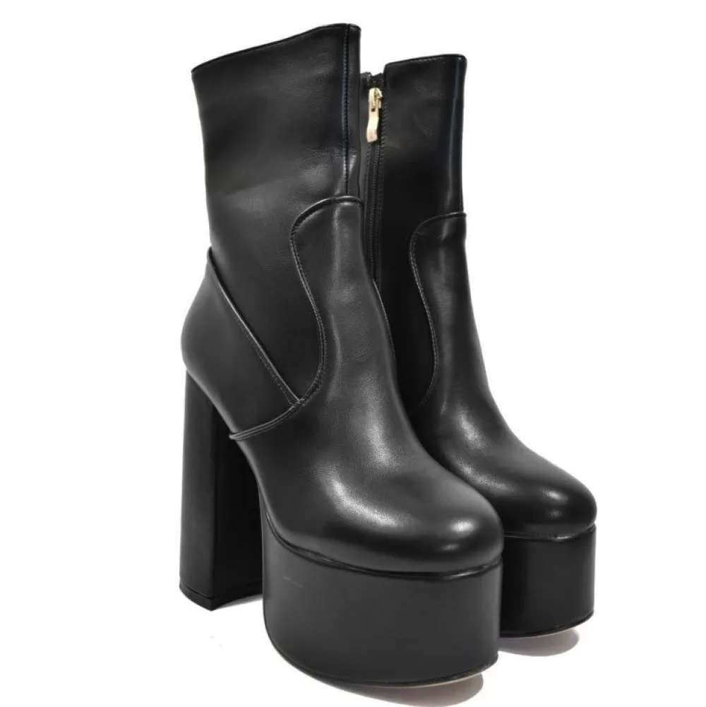 LAMODA Platform Shoes< Lmf 119 Black Pu