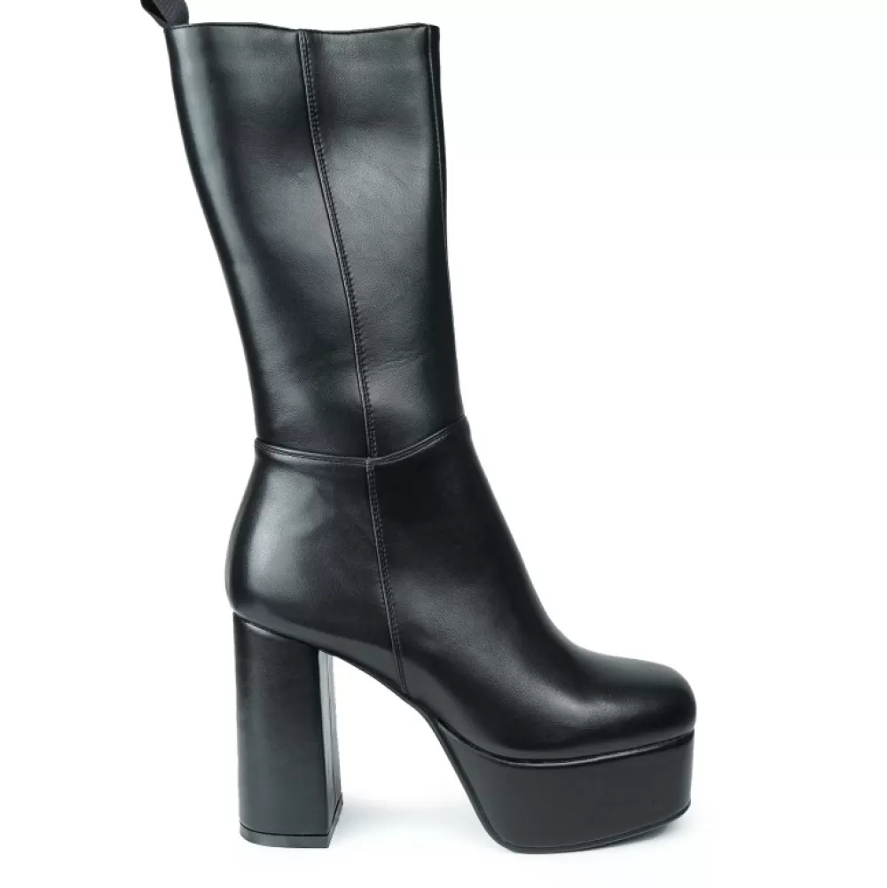 LAMODA Knee-High Boots< Lmf 1209 Black