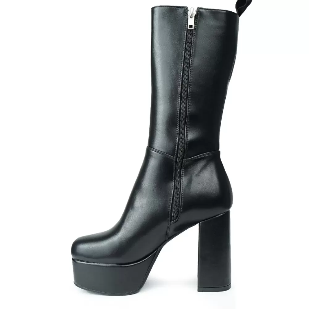 LAMODA Knee-High Boots< Lmf 1209 Black