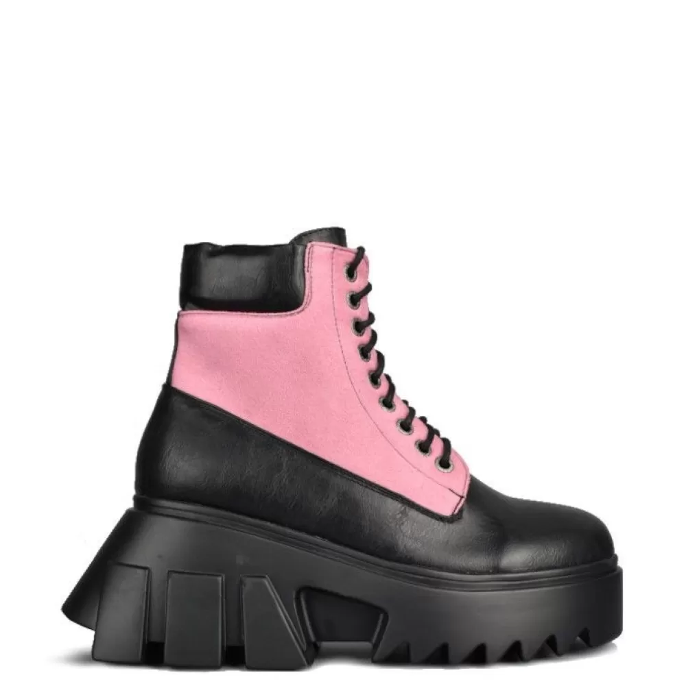 LAMODA Platform Shoes< Lmf 606 Black/Pink