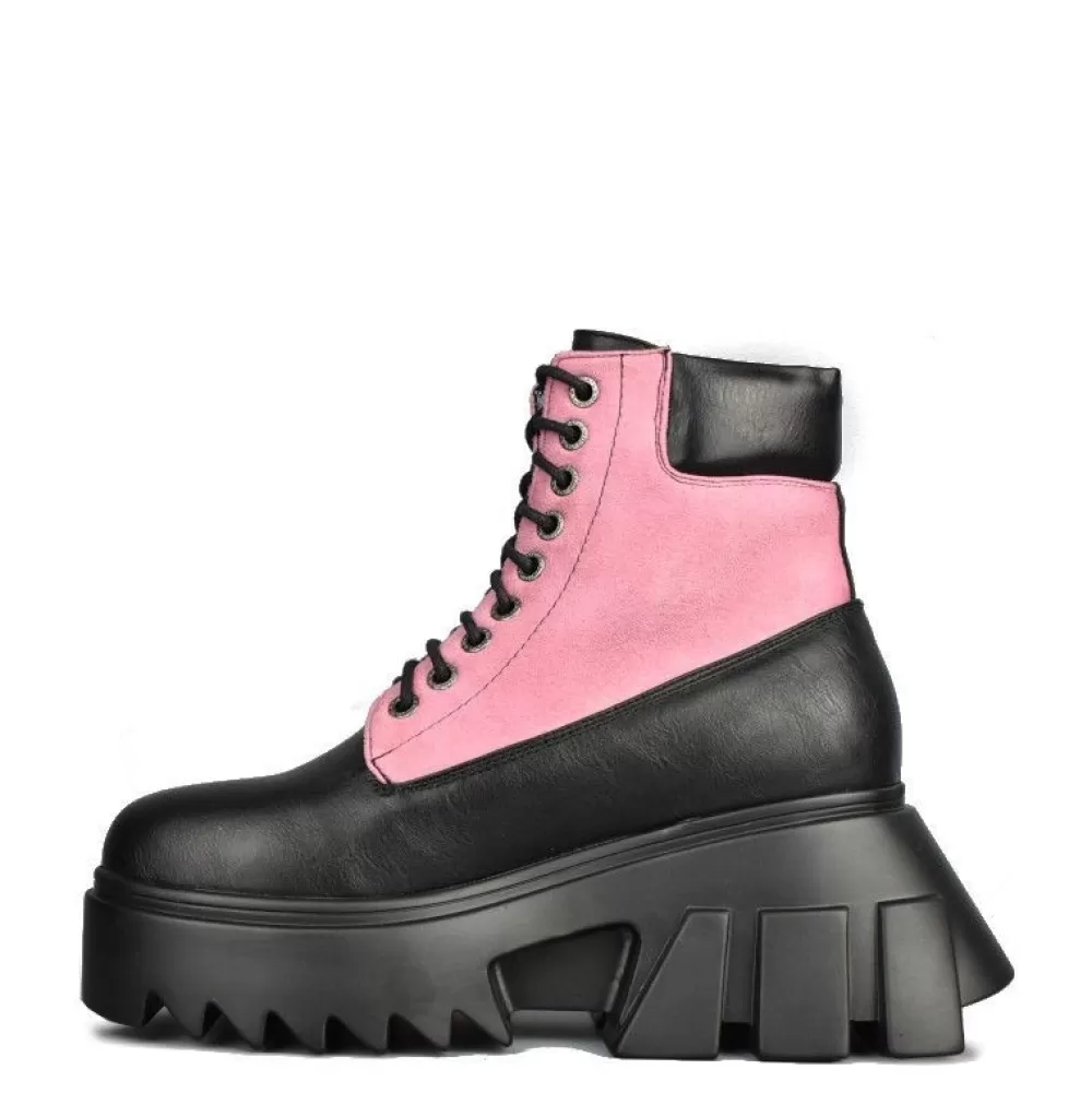 LAMODA Platform Shoes< Lmf 606 Black/Pink