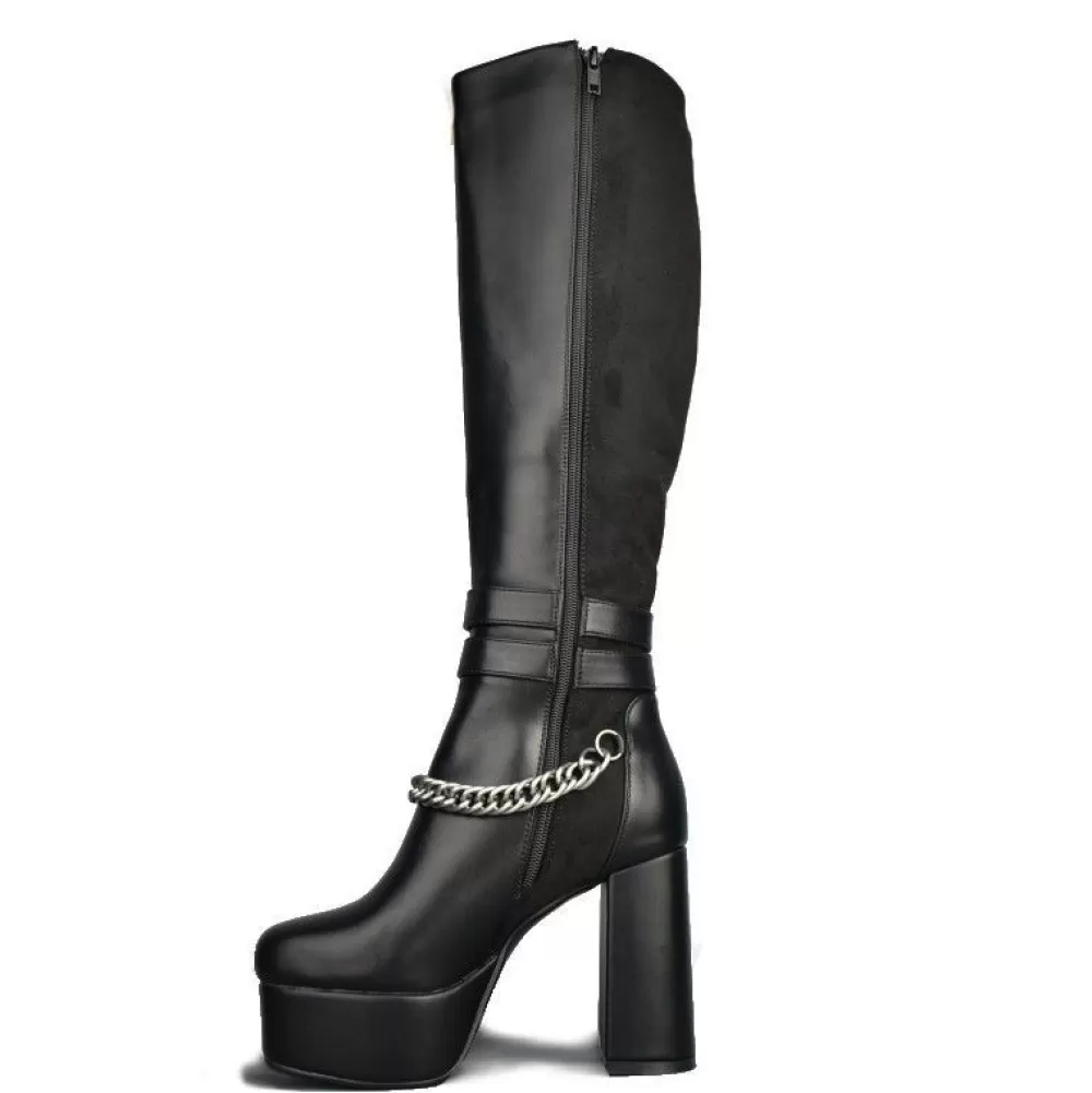 LAMODA Knee-High Boots< Lmf 912 Black