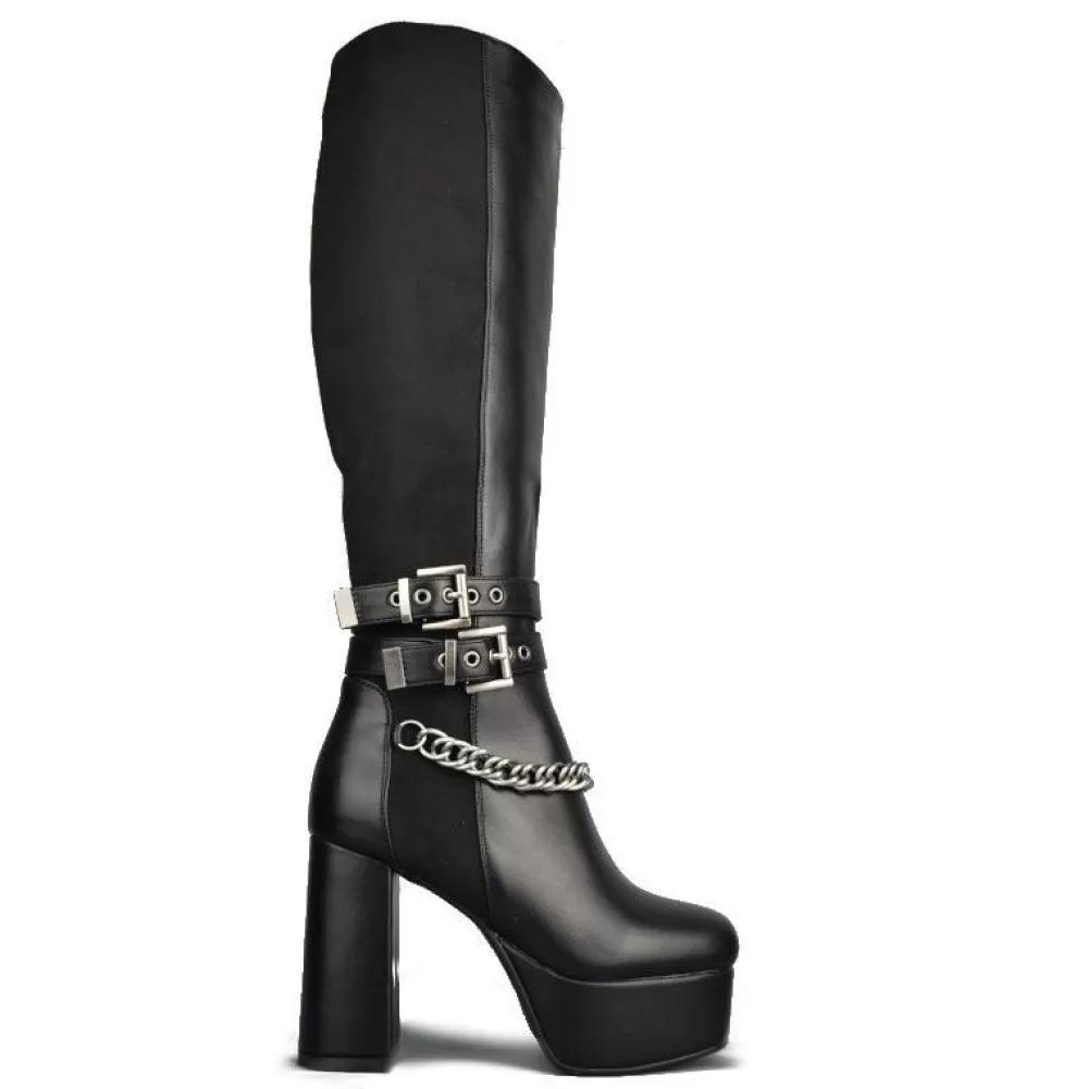 LAMODA Knee-High Boots< Lmf 912 Black