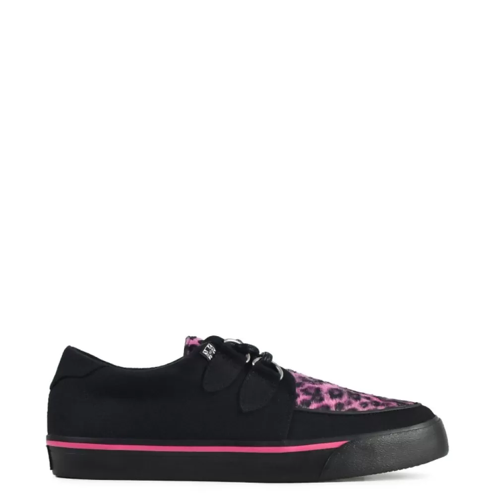 T.U.K. Creepers<Tuk A9483 Black/Pink Leopard Vegan