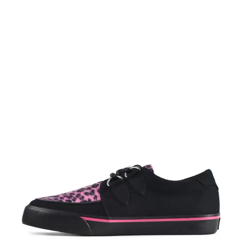 T.U.K. Creepers<Tuk A9483 Black/Pink Leopard Vegan